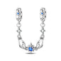 925 Sterling Silver Heart, Infinity & Triple Jewel Safety Chain Charm | Fits Pandora & Most Bracelets