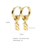 Hip Hop B Letter Earrings Charms for Women Personality Fashion Small Metal Buckle Stainless Steel Jewelry Gift