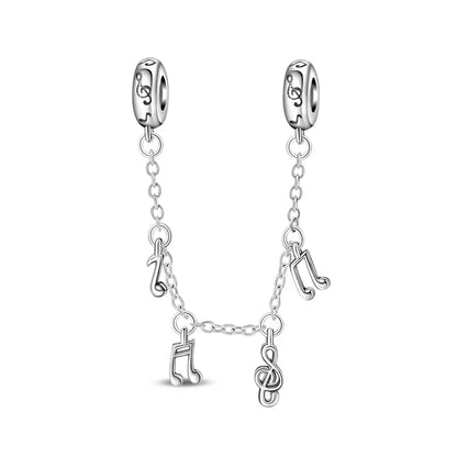 925 Sterling Silver Heart, Infinity & Triple Jewel Safety Chain Charm | Fits Pandora & Most Bracelets