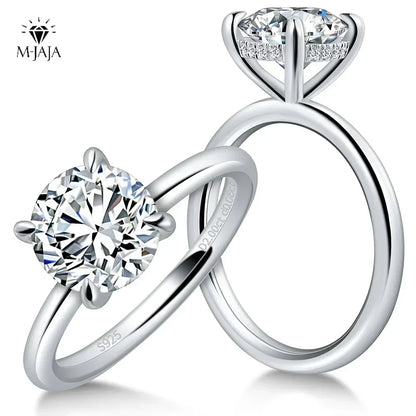 2ct Moissanite Solitaire Ring - 925 Sterling Silver, D Color VVS1, GRA & CMA Certified