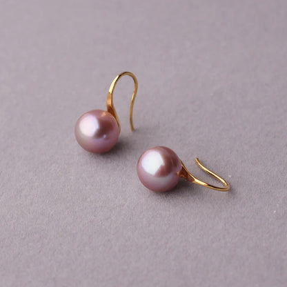 Fashion Natural Freshwater Black Pearl Earrings For Women Sterling Silver Gold Plated Earrings Wedding