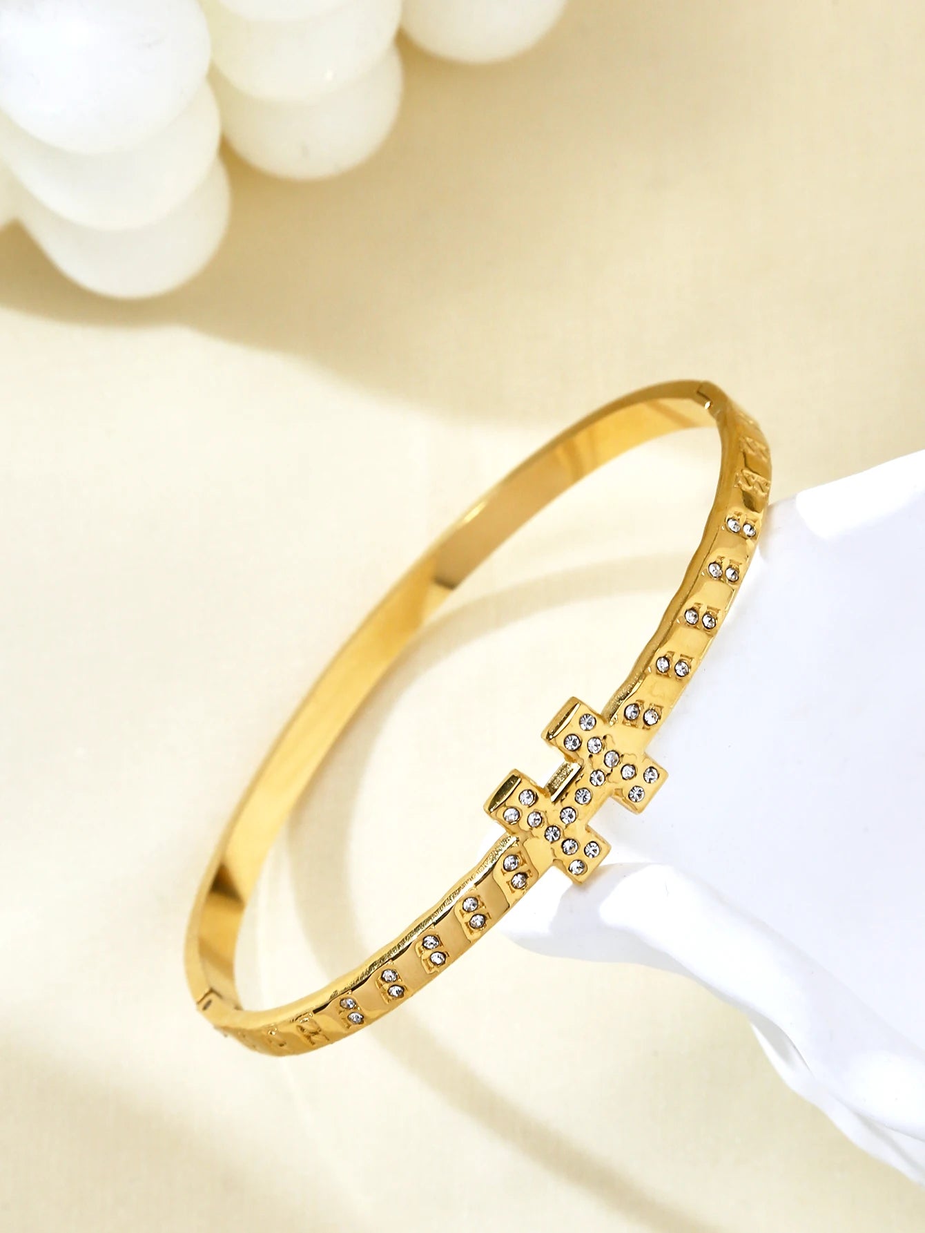 Fashionable, Personalized, Exquisite, Versatile, Trendy Stainless Steel Diamond-Studded Letter H Slim Bracelet For Women
