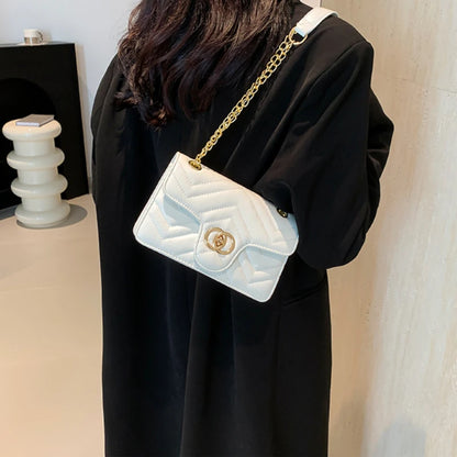 2025 new stylish niche shoulder bag, diamond grid small square bag, fashionable chain crossbody bag, women's minimalist bag