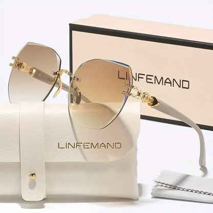Women's Frameless Fashion Sunglasses - UV400 Geometric Party Style
