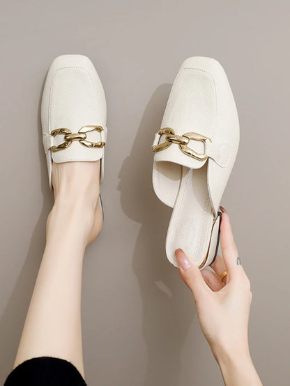 Women's Straw Fisherman Mules - Bowknot Round Toe Slippers