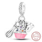 925 Sterling Silver Pink Pendant Charm Bead | Fits Pandora Bracelets & Necklaces | DIY Fine Jewelry