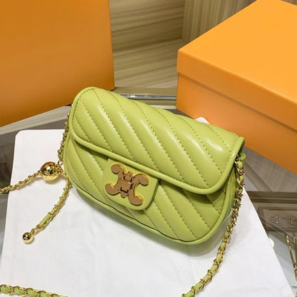 2024 New Classic Trend Fashion Bag For Women's One Shoulder Messenger Bags Versatile Small Square Bag Solid Chain PU Leather Sac