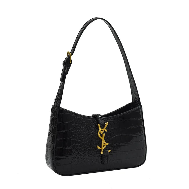 2025 New Fashion Favorite Fashion Crocodile Pattern Stick Bag Women's Fashion Trend Handbag Casual Single Shoulder Underarm Bag