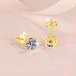 Moissanite Stud Earrings - 925 Sterling Silver & 18K White Gold, 4mm to 8mm, NGGC Certified