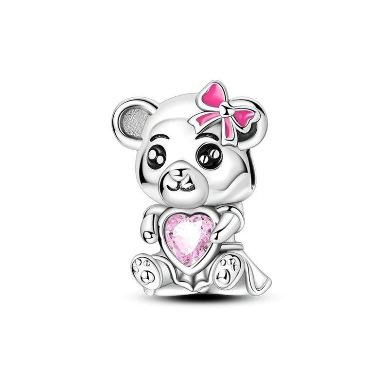 925 Sterling Silver Charm Beads | Butterfly, Crown, Heart & Perfume Bottle Zircon Charms for Women