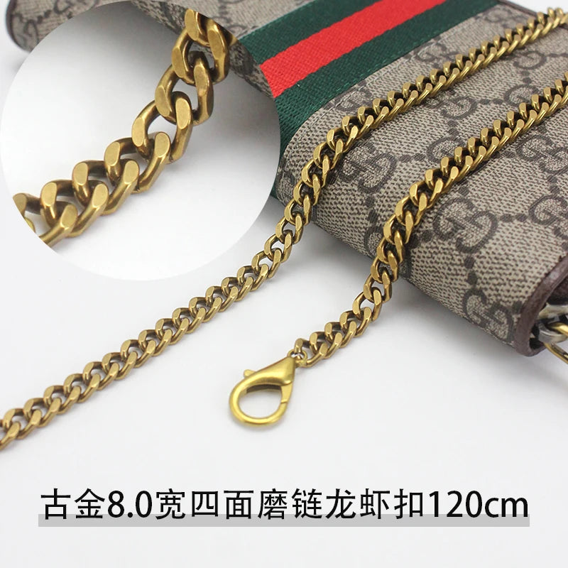 Long Zipper Wallet Chain Accory Handbag Strap DIY Coffee Leather Strip Single oulder Crossbody Bag Chain Replacement