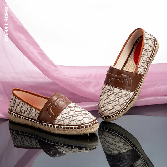 Women's Classic Fisherman Flats - Letter Print Retro Loafers