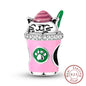 925 Sterling Silver Pink Pendant Charm Bead | Fits Pandora Bracelets & Necklaces | DIY Fine Jewelry