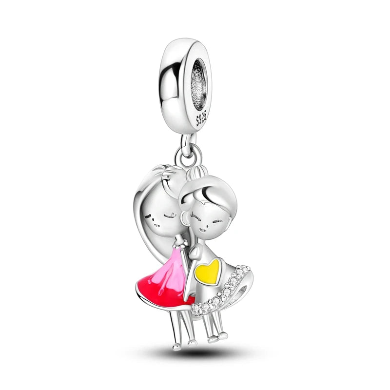 925 Sterling Silver Tree of Life, Peach Heart & Sweet Love Charm Bead | Fits Bracelets & Necklaces
