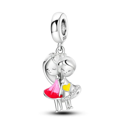 925 Sterling Silver Tree of Life, Peach Heart & Sweet Love Charm Bead | Fits Bracelets & Necklaces