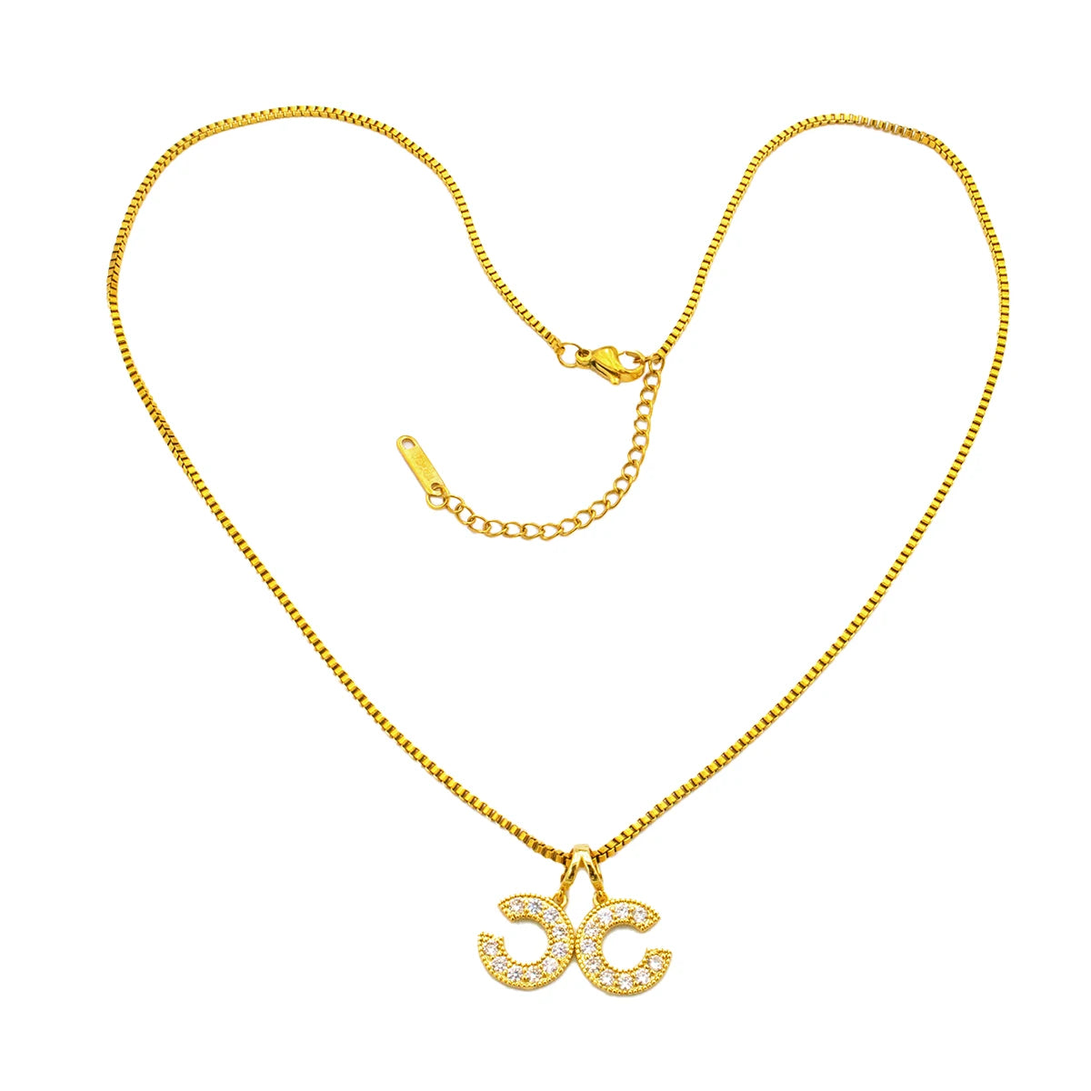 Gold Letter C Pendant Necklace for Women | Stainless Steel