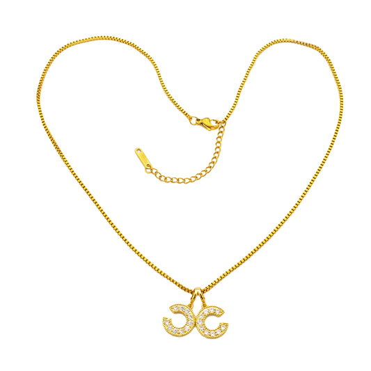 Gold Letter C Pendant Necklace for Women | Stainless Steel