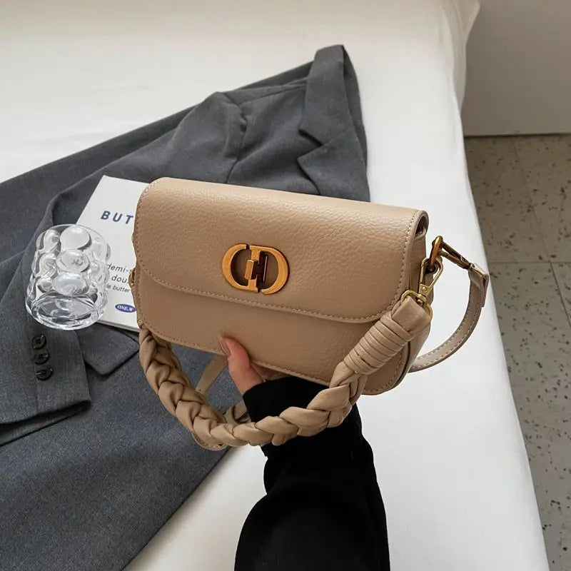 Retro Woven Square Shoulder Bag - Autumn/Winter Crossbody Handbag