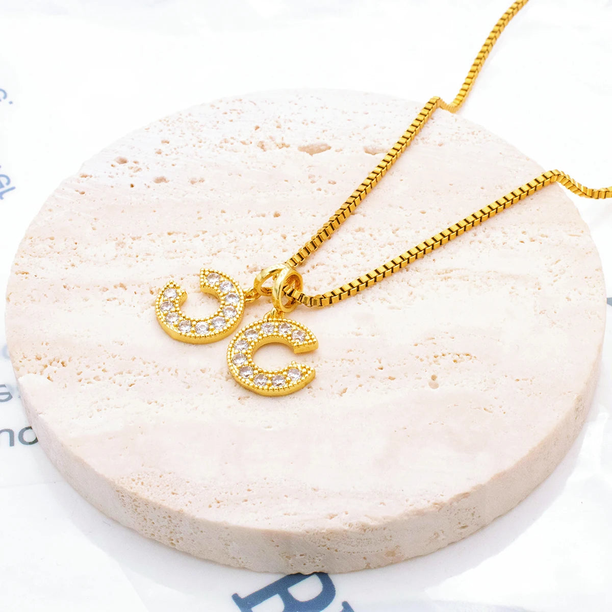 Gold Letter C Pendant Necklace for Women | Stainless Steel