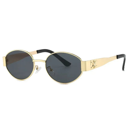 Retro Oval Metal Sunglasses - Luxury Fashion UV400 Unisex Eyewear