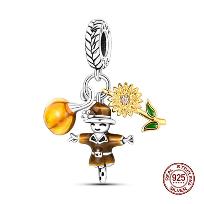 Sterling Silver Character Pendant Charm Bead - Bracelet Necklace Accessory