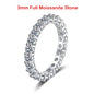 Full Eternity Moissanite Band - 925 Sterling Silver & 18K White Gold, 2/3/4/5mm, D Color VVS1