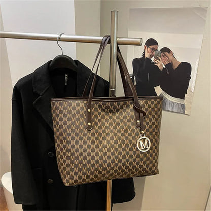 Large Capacity Commuting Tote Bags Fashionable Printed Pu Leather Handbag for Women College Students Class Handbags Shoulder Bag