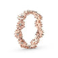 New 925 sterling silver classic rose gold ring, sparkling water droplet crown charm ring, ladies' light luxury exquisite gift