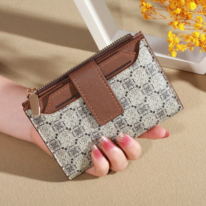 Vintage Solid Color Short Wallet, Portable Bifold Coin Purse, Women's Credit Card Holder