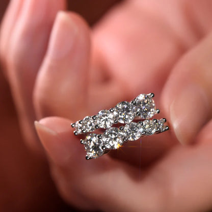 Moissanite Adjustable Ring - 14K Gold Filled, D Color, Certified, One Size Fits All