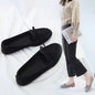 Women's Suede Ballet Flat Loafers - Slip-On Casual Sneakers
