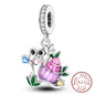 925 Sterling Silver Pink Pendant Charm Bead | Fits Pandora Bracelets & Necklaces | DIY Fine Jewelry