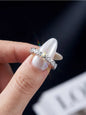 Real Moissanite Ring - 925 Sterling Silver Hexagonal Sparkling Band