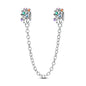 925 Sterling Silver Heart, Infinity & Triple Jewel Safety Chain Charm | Fits Pandora & Most Bracelets