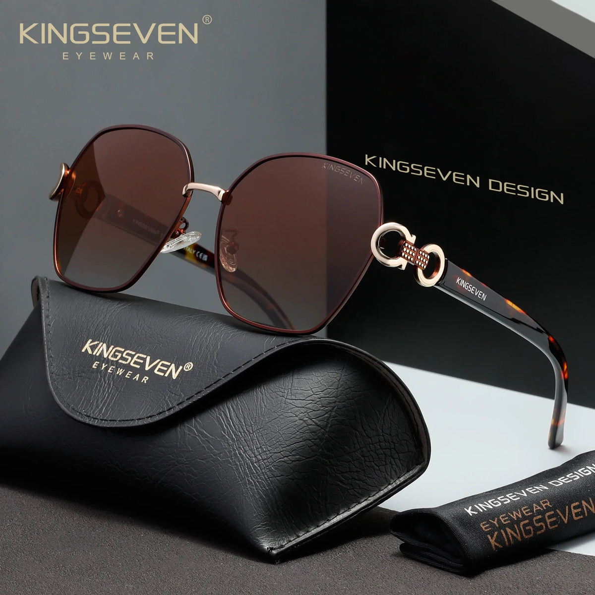 KINGSEVEN Luxury Polarized Sunglasses — Butterfly Frame UV400 Anti-Reflective | Women