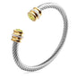 Seven-Color Zircon Bracelet - Titanium Steel European Woven Style Bangle