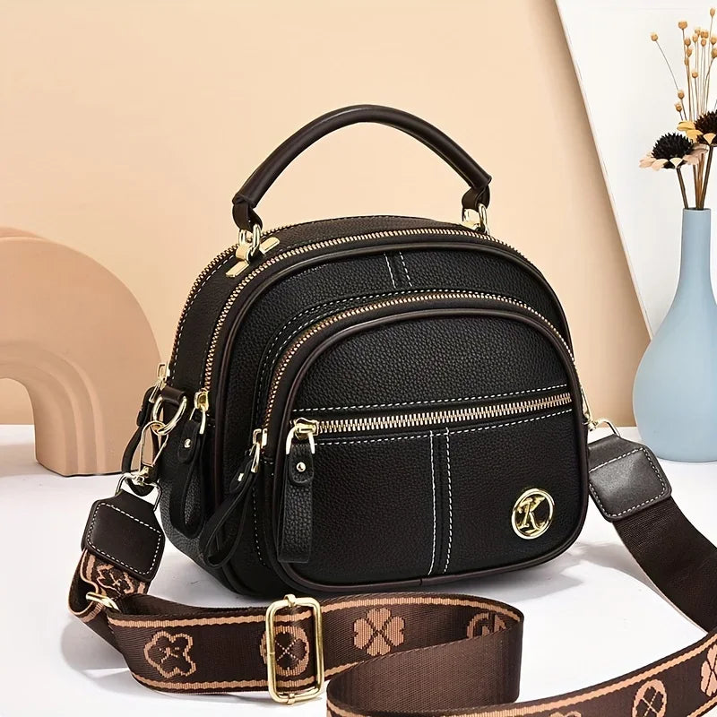 Luxury Structured Shoulder Bag - Versatile PU Leather Handbag for Shopping & Everyday
