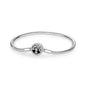 Sterling Silver Rose Gold Heart Charm Bracelet - Snake Chain Bangle