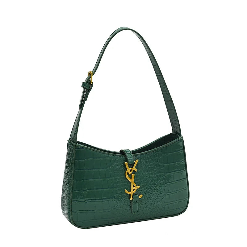 2025 New Fashion Favorite Fashion Crocodile Pattern Stick Bag Women's Fashion Trend Handbag Casual Single Shoulder Underarm Bag