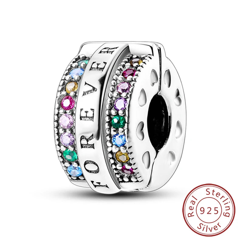 925 Sterling Silver Pink Pendant Charm Bead | Fits Pandora Bracelets & Necklaces | DIY Fine Jewelry