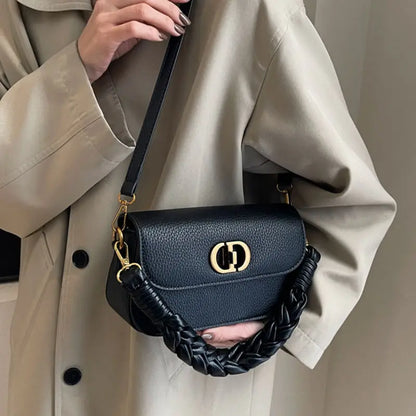 Retro Woven Square Shoulder Bag - Autumn/Winter Crossbody Handbag