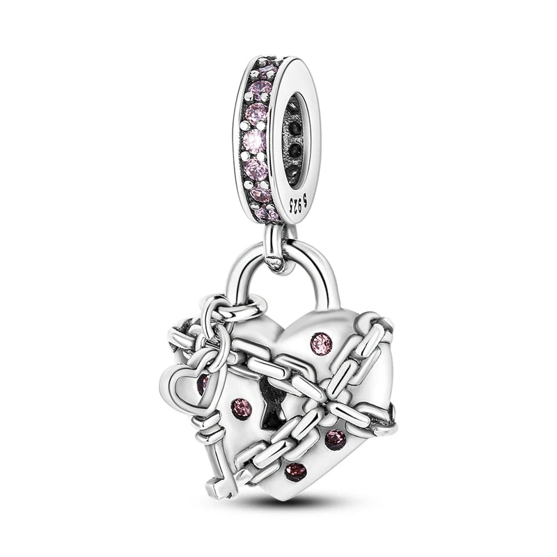925 Sterling Silver Tree of Life, Peach Heart & Sweet Love Charm Bead | Fits Bracelets & Necklaces