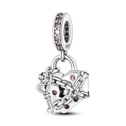 925 Sterling Silver Tree of Life, Peach Heart & Sweet Love Charm Bead | Fits Bracelets & Necklaces