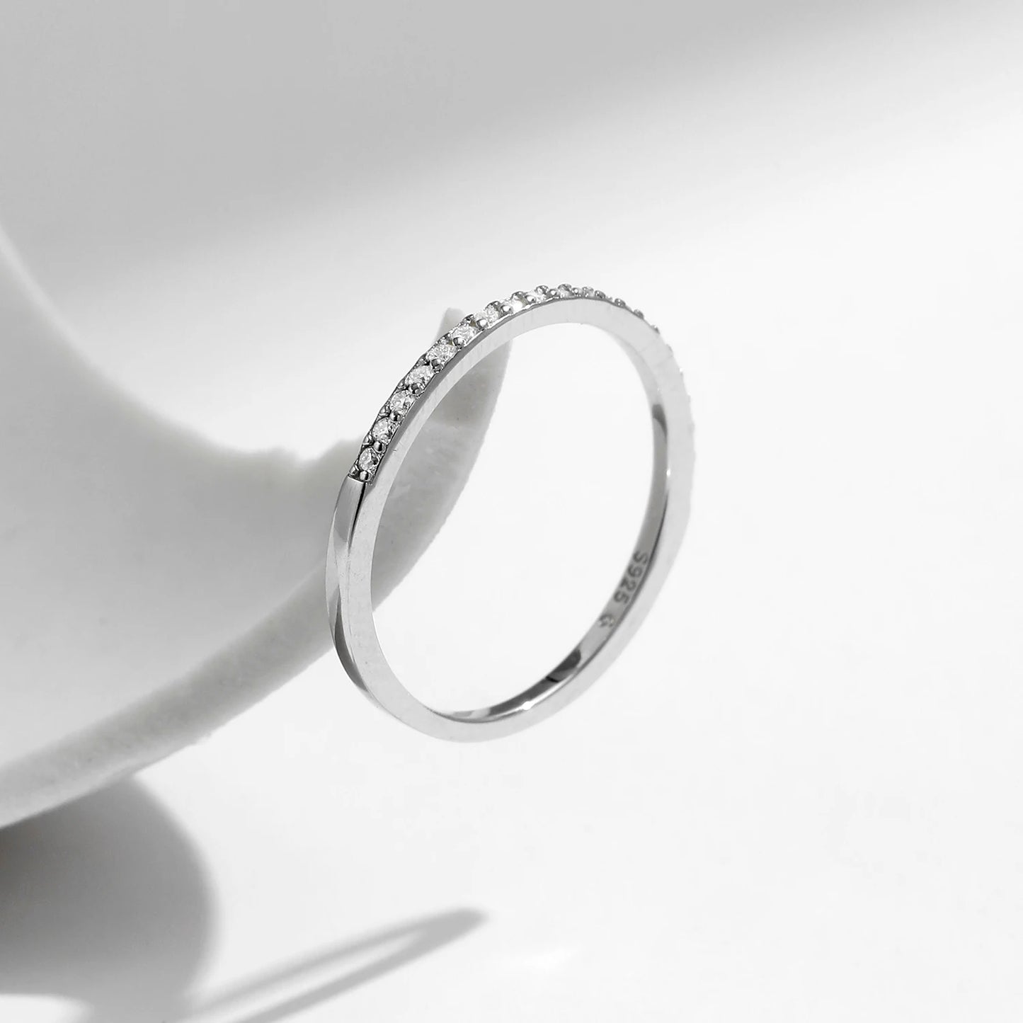 Moissanite Eternity Band - 925 Sterling Silver, D Color VVS1, CMA Certified