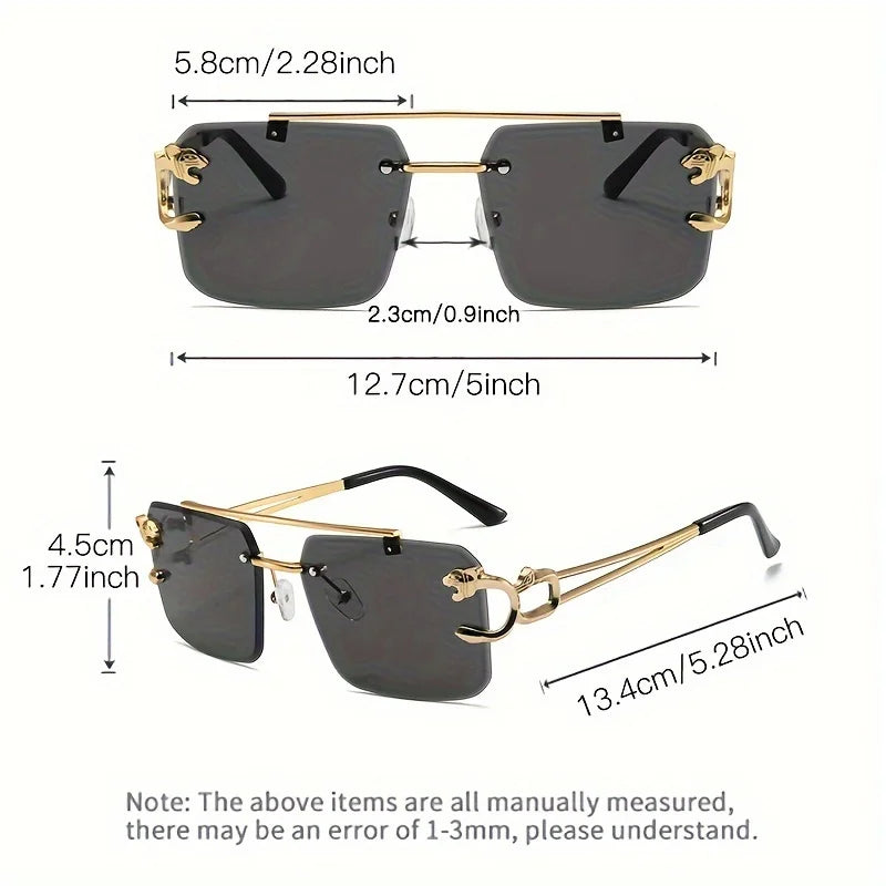 CEYYOR Vintage Punk Frameless Sunglasses — Golden UV400 Anti-Reflective | Women & Men