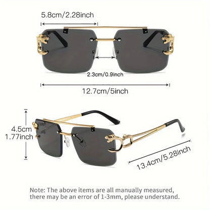 CEYYOR Vintage Punk Frameless Sunglasses — Golden UV400 Anti-Reflective | Women & Men
