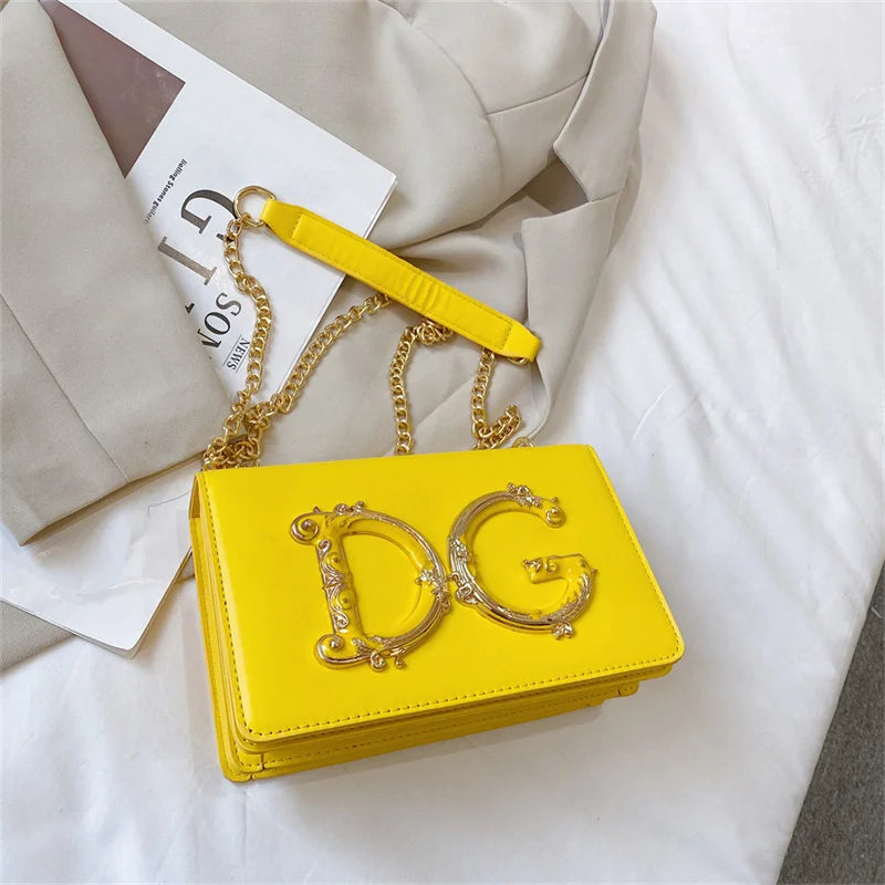 Elegant Tassel Handbag - Classic Small Square Shoulder Bag with Letter Detail