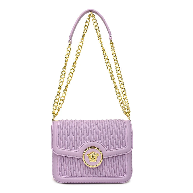 Classic Elegant Leather Handbag For Ladies Shoulder Strap Famous Designer Luxury Brand Collection