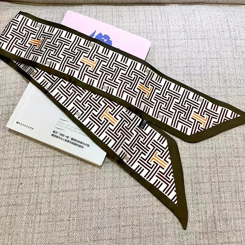 Luxury Long Silk Satin Scarf Belt - Soft Headscarf & Hair Band Accessory