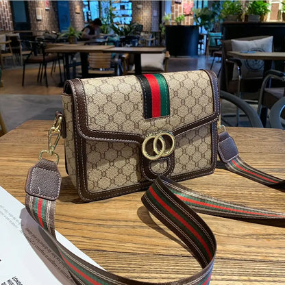 Designer-Style Vintage Small Square Bag - Classic Crossbody Shoulder Handbag